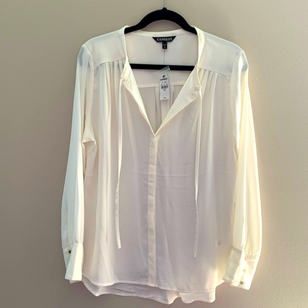 NWT EXPRESS tie neck blouse